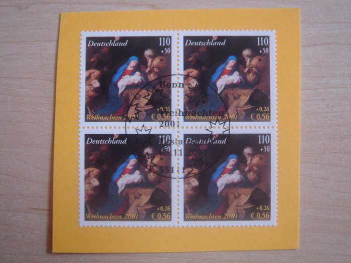 2001 Deutschland MiNr 2227 Block of 4 stamped