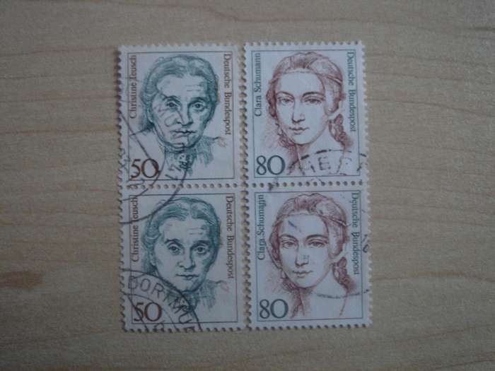 1986 Deutschland MiNr 1304-1305 vertical pairs used, stamped