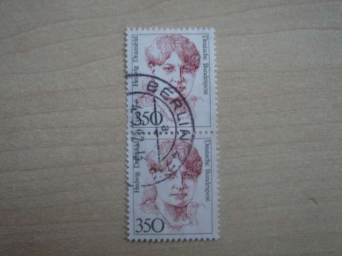 1988 Deutschland MiNr 1393 vertical pair used, stamped