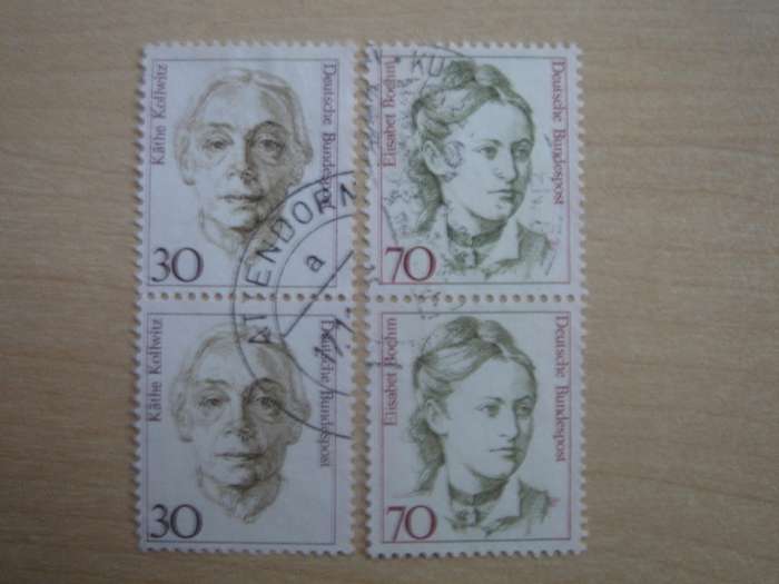 1991 Deutschland MiNr 1488-1489 vertical pairs used, stamped
