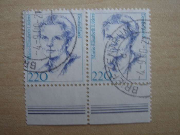 1997 Deutschland MiNr 1940 horizontal pair used, stamped with borders
