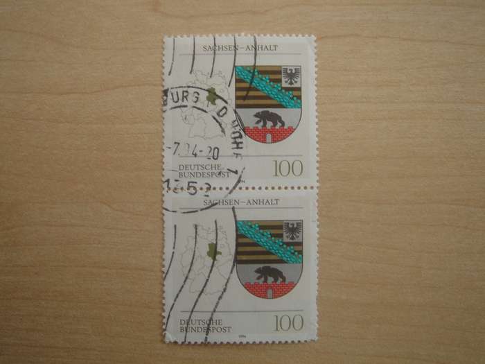 1994 Deutschland MiNr 1714 vertical pair used, stamped
