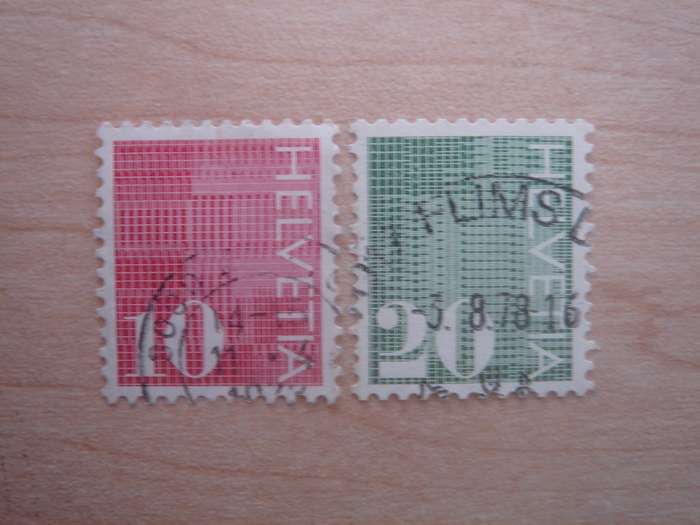 1970 Helvetia Numerals 10,20 used, stamped