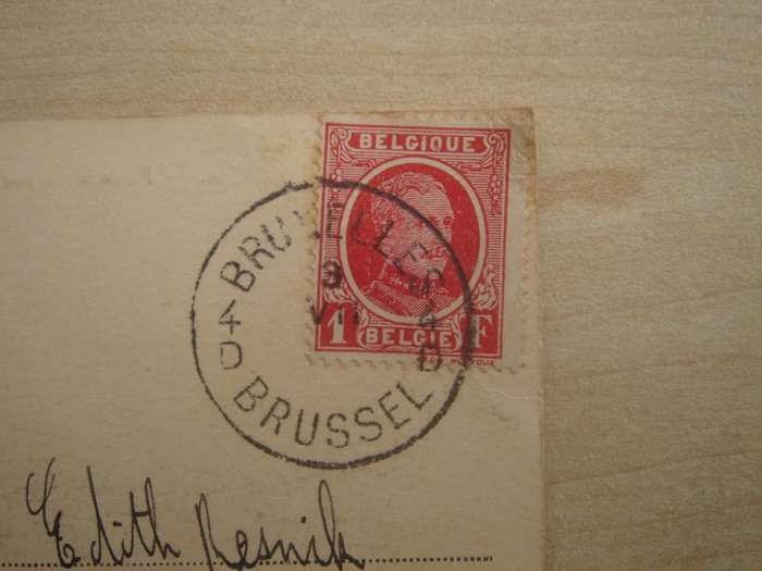 1922 Belgium - Albert I - 1 F used on postcard, stamped