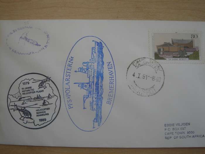1987 West Berlin MiNr 775 stamped in Cape Town on letter