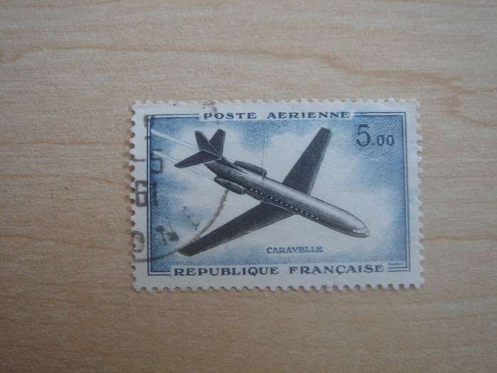 1960 France - Air - Caravelle Jet 5,00 F used, stamped