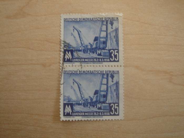 1956 DDR MiNr 519 vertical pair used, stamped