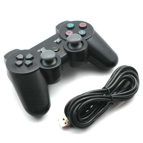 New Wired Dual Shock Controller For PS3 Black