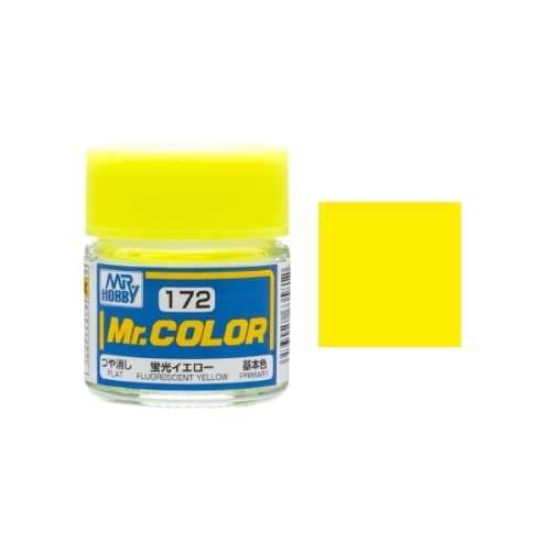 Mr Color Flourescent Yellow Semi-Gloss Acrylic - 10ml Bottle