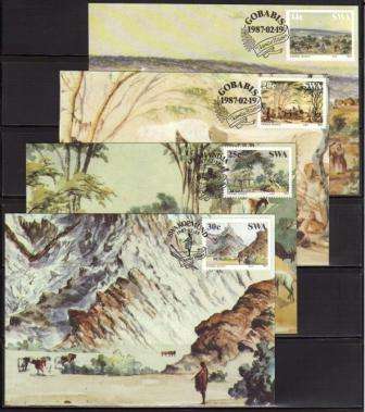 SWA 1987 THOMAS BAINES PAINTINGS SET OF 4 MAXI CARDS