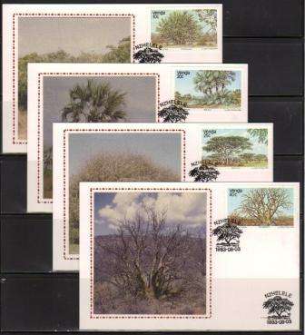 VENDA 1983 TREES SET OF 4 LIMITED EDITION MAXISILK CARDS # 3
