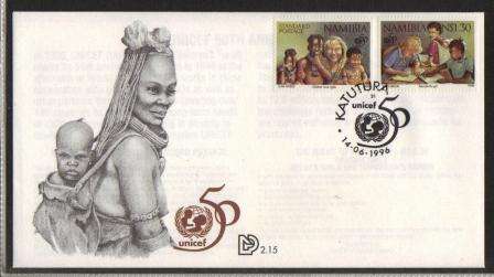 NAMIBIA 1996 50 YEARS UNICEF OFFICIAL FDC 2.15