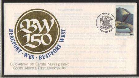 RSA 1987 COM COVER BEAUFORT WEST 150 - SA'S FIRST MUNICIPALITY
