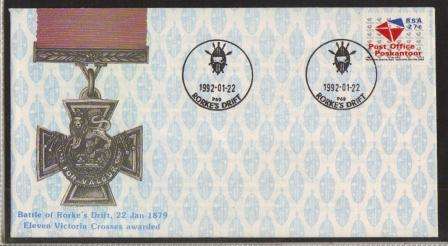 RSA 1992 BATTLE OF RORKE'S DRIFT VICTORIA CROSSES COM COVER