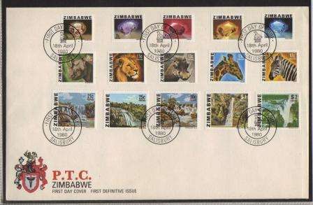 ZIMBABWE 1980 1ST DEFINITIVE ISSUE FDC