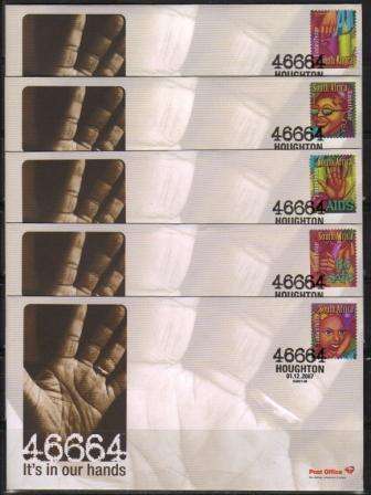 RSA 2007 SET OF 10 MANDELA 46664 AIDS COM COVERS