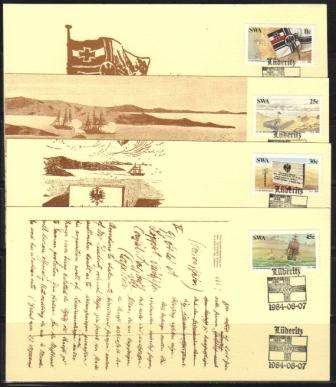 SWA 1984 GERMAN POSSESSION SET OF 4 HAND CANCELLED LIMITED EDITION PRIVATE MAXI CARDS # 18