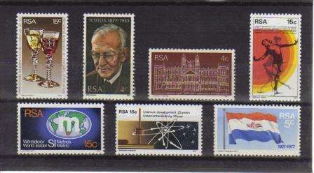 RSA 1977 MNH COMMEMORATIVE SINGLES COMPLETE (7 SINGLES)