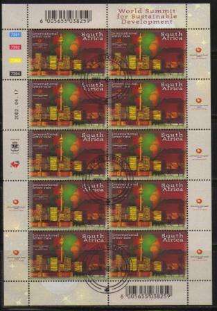 RSA 2002 SUSTAINABLE DEVELOPMENT USED (CTO) FULL SHEET OF 10