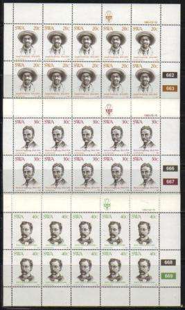 SWA 1983 CENTENARY OF LUDERITZ SET OF 5 MNH FULL SHEETS OF 10
