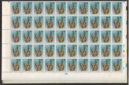 SWA 1973 2ND DECIMAL DEFINITIVE SUCCULENTS 1c MNH FULL SHEET B OF 100 364/368