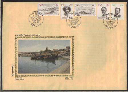SWA 1983 LUDERITZ COMMEMORATION LIMITED EDITION SILK FDC # 1/83