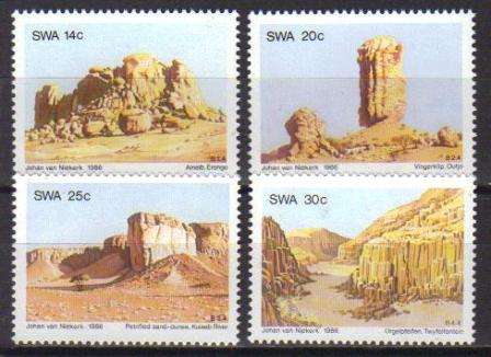 SWA 1986 ROCK FORMATIONS SET OF 4 MNH SINGLES