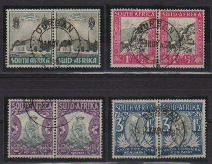 UNION SA 1933 VOORTREKKER MEMORIAL FUND SET OF 4 USED PAIRS