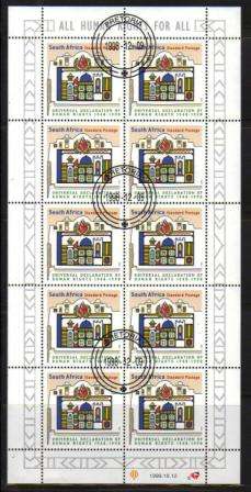 RSA 1998 HUMAN RIGHTS CTO FULL SHEET OF 10