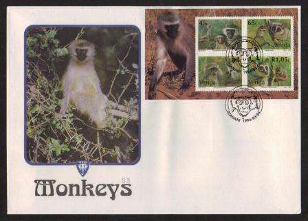 VENDA 1994 MONKEYS M/S FDC S3