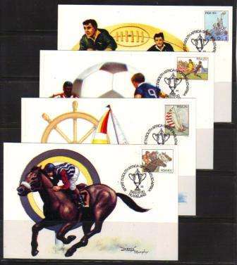 RSA 1983 SPORTS SET OF 4 PRIVATE MAXI CARDS BY MAXICARD PUBLISHERS