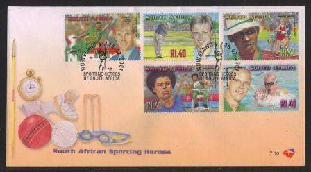 RSA 2001 SPORTING HEROES FDC 7.10