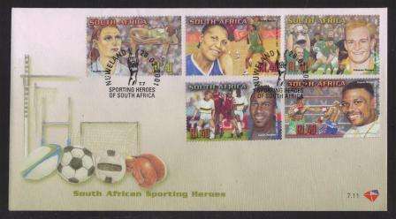 RSA 2001 SPORTING HEROES FDC 7.11