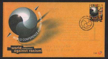 RSA 2001 WORLD CONFERENCE AGAINST RACISM OFFICIAL FDC 7.23