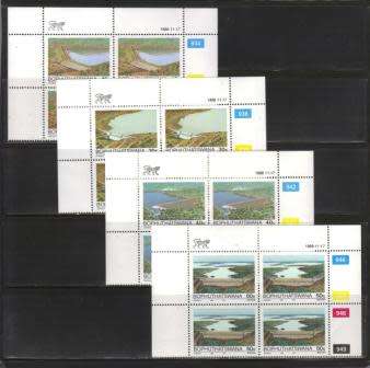 BOP 1988 DAMS SET OF 4 MNH CONTROL BLOCKS OF 4