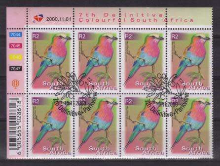 RSA 2000 7TH DEFINITIVE R2 BIRDS USED (CTO) CONTROL BLOCK 7044 OF 8 DATED 1/11/2000