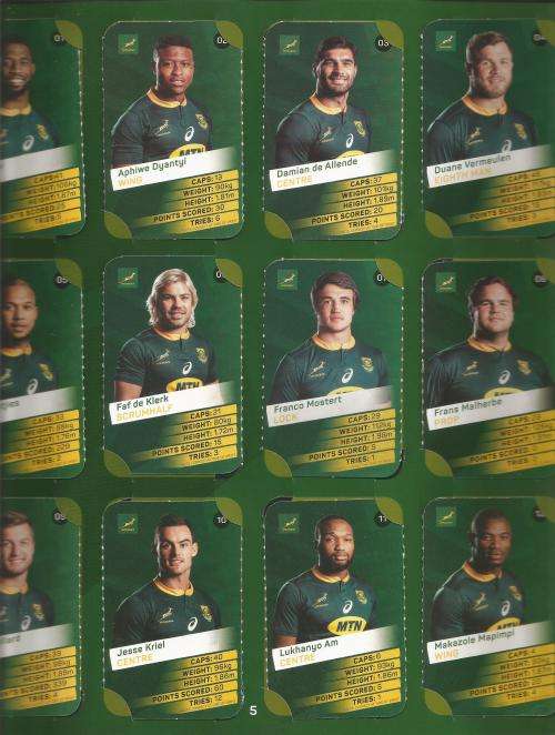 RSA 2019 RUGBY WORLD CUP SOUTH AFRICA FULL SET OF 72 PICK N PAY SUPER CARDS IN ALBUM