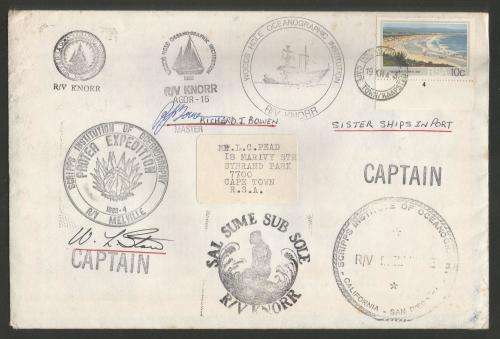 RSA 1983 RSA PROTEA EXPEDITION COM COVER SIGNED BY CAPTAIN AND MASTER