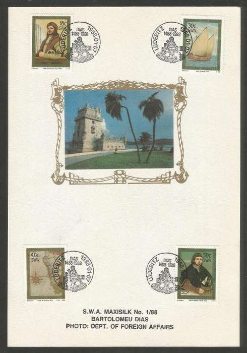 SWA 1988 BARTOLOMEU DIAS LIMITED EDITION MAXISILK CARD # 1/88