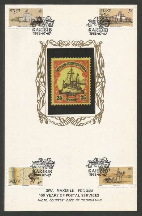 SWA 1988 POSTAL SERVICES LIMITED EDITION MAXISILK CARD # 3/88