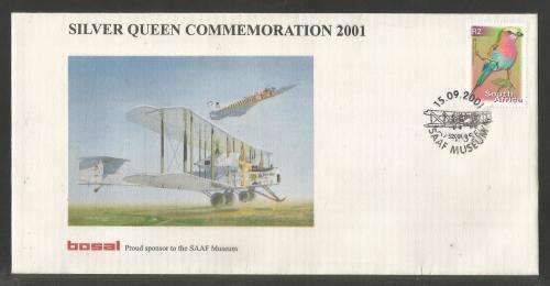 SA AIR FORCE (SAAF) FLIGHT COVER # S2 - 2001 SILVER QUEEN COMMEMORATION WITH DOUBLE D/S