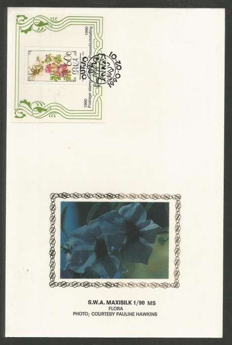 SWA 1990 FLORA M/S LIMITED EDITION MAXISILK CARD # 1/90