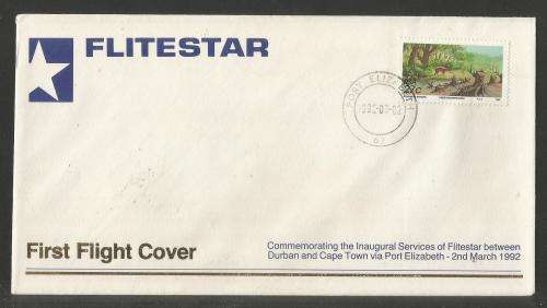 AVIATION 1992 FLITESTAR #31 1ST FLIGHT COVER PORT ELIZABETH - DURBAN 2/3/92