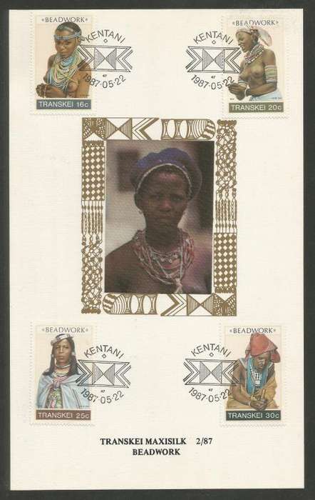 TRANSKEI 1987 BEADWORK LIMITED EDITION MAXISILK CARD # 2/87