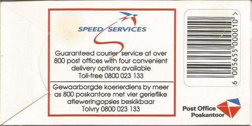 RSA 1993 RHINO BOOKLET WITH MNH LATIN COATED STAMPS FULLY PERFED FLAP 93/3 STATION 14 BY PRINTPAK