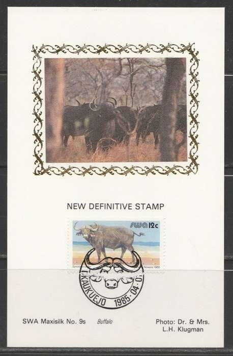 SWA 1985 12c DEFINITIVE LIMITED EDITION MAXISILK CARD No 9S