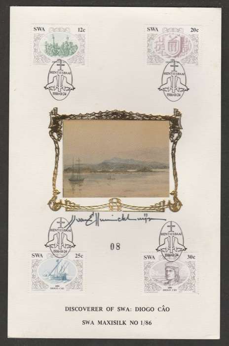 SWA 1986 DIAS LIMITED EDITION MAXISILK CARD 1/86 SIGNED BY ARTIST JJ VAN ELLINCKHUIJZEN