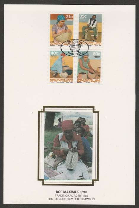 BOP 1990 TRADITIONAL ACTIVITIES LIMITED EDITION MAXISILK CARD 6/90