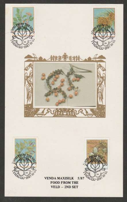 VENDA 1987 FOOD FROM THE VELD LIMITED EDITION MAXISILK CARD 5/87