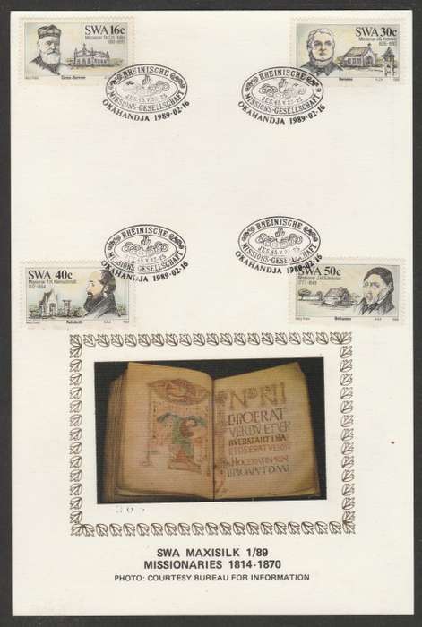 SWA 1989 MISSIONARIES LIMITED EDITION MAXISILK CARD # 1/89
